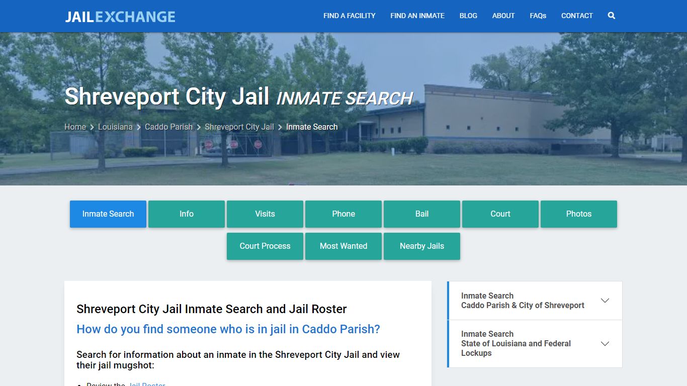 Inmate Search: Roster & Mugshots - Shreveport City Jail, LA